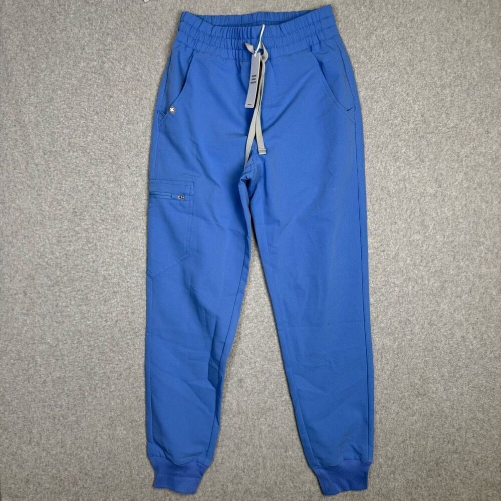 Brand New Figs Women's Size 2XS XXS Zamora High Waisted Ankle Pants Scrubs Blue